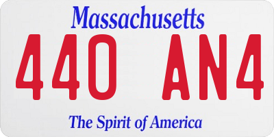 MA license plate 440AN4