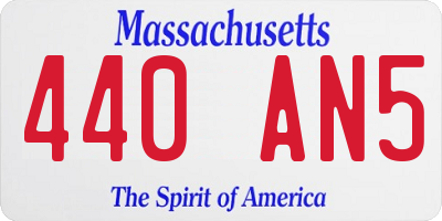 MA license plate 440AN5
