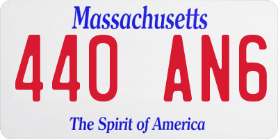MA license plate 440AN6