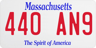 MA license plate 440AN9