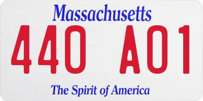 MA license plate 440AO1