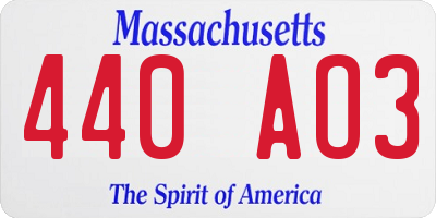 MA license plate 440AO3