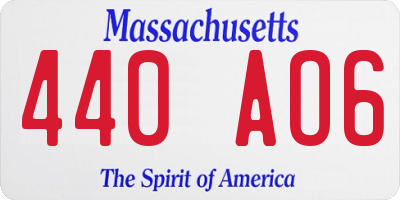 MA license plate 440AO6
