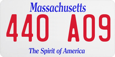 MA license plate 440AO9