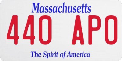 MA license plate 440AP0