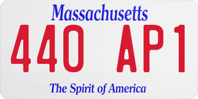 MA license plate 440AP1