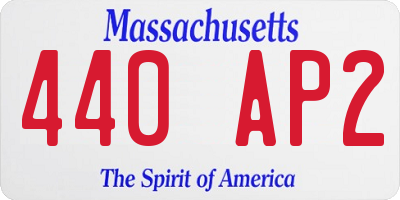 MA license plate 440AP2