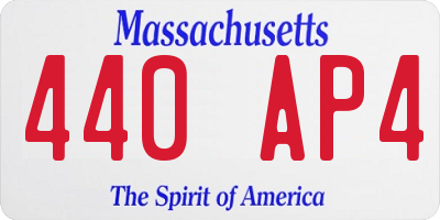 MA license plate 440AP4