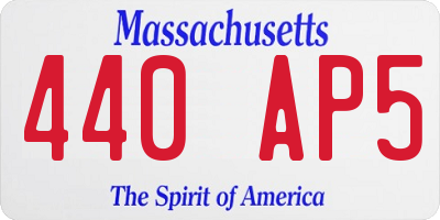 MA license plate 440AP5
