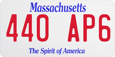 MA license plate 440AP6