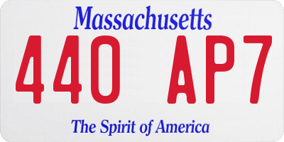 MA license plate 440AP7