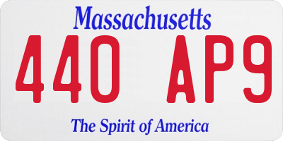 MA license plate 440AP9