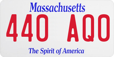 MA license plate 440AQ0