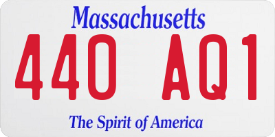 MA license plate 440AQ1