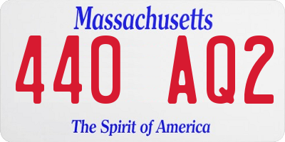 MA license plate 440AQ2