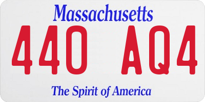 MA license plate 440AQ4