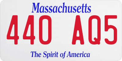 MA license plate 440AQ5