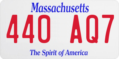 MA license plate 440AQ7