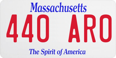 MA license plate 440AR0