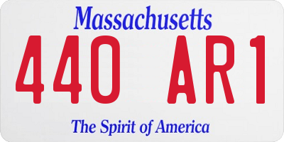 MA license plate 440AR1