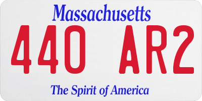 MA license plate 440AR2