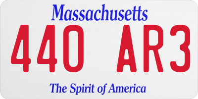 MA license plate 440AR3