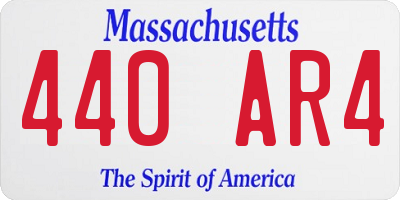 MA license plate 440AR4