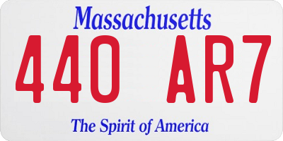 MA license plate 440AR7
