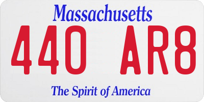 MA license plate 440AR8