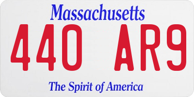 MA license plate 440AR9