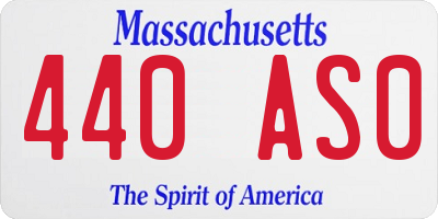 MA license plate 440AS0