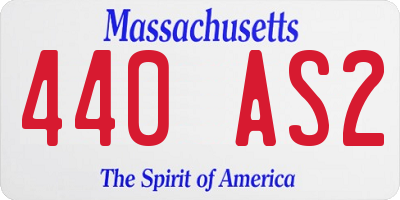 MA license plate 440AS2