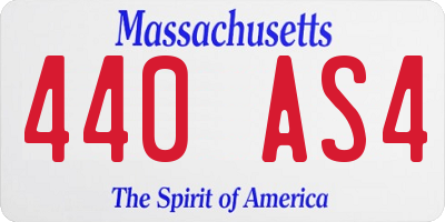 MA license plate 440AS4