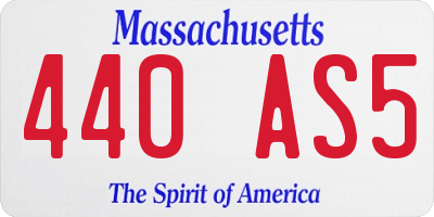 MA license plate 440AS5