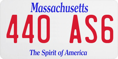 MA license plate 440AS6