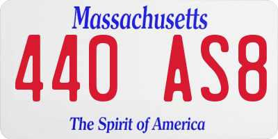MA license plate 440AS8