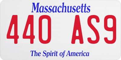 MA license plate 440AS9