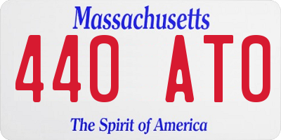 MA license plate 440AT0