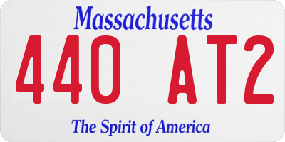 MA license plate 440AT2