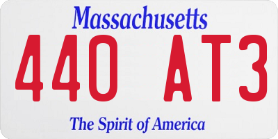 MA license plate 440AT3