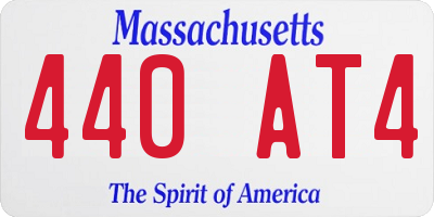 MA license plate 440AT4