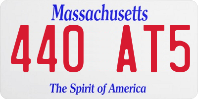 MA license plate 440AT5
