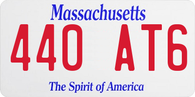 MA license plate 440AT6