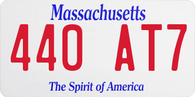 MA license plate 440AT7