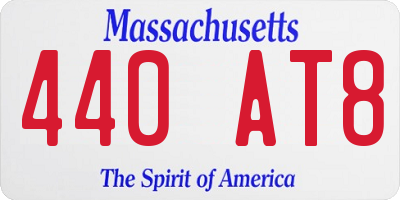 MA license plate 440AT8
