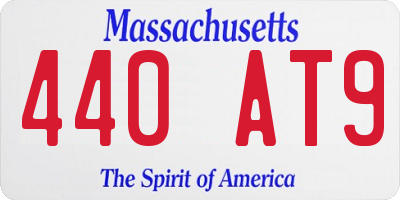 MA license plate 440AT9