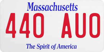 MA license plate 440AU0