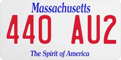 MA license plate 440AU2