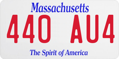 MA license plate 440AU4