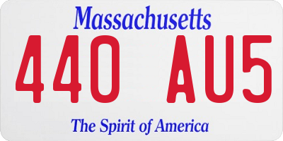 MA license plate 440AU5